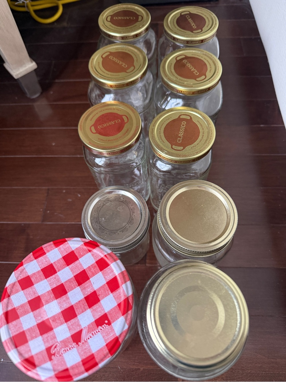Glass Mason Storage Jars with Gold Lids